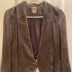 Haute Hippie Suede Blazer Vest Grey